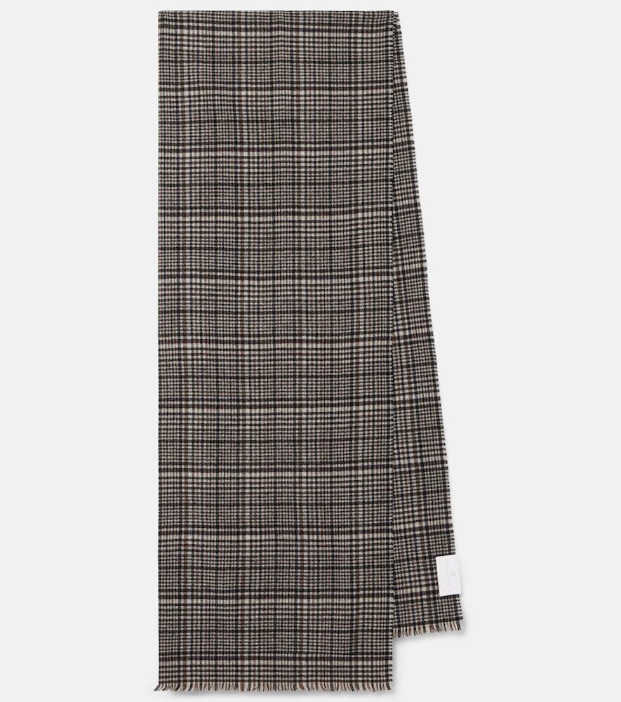 brunello cucinelli checked cashmere scarf