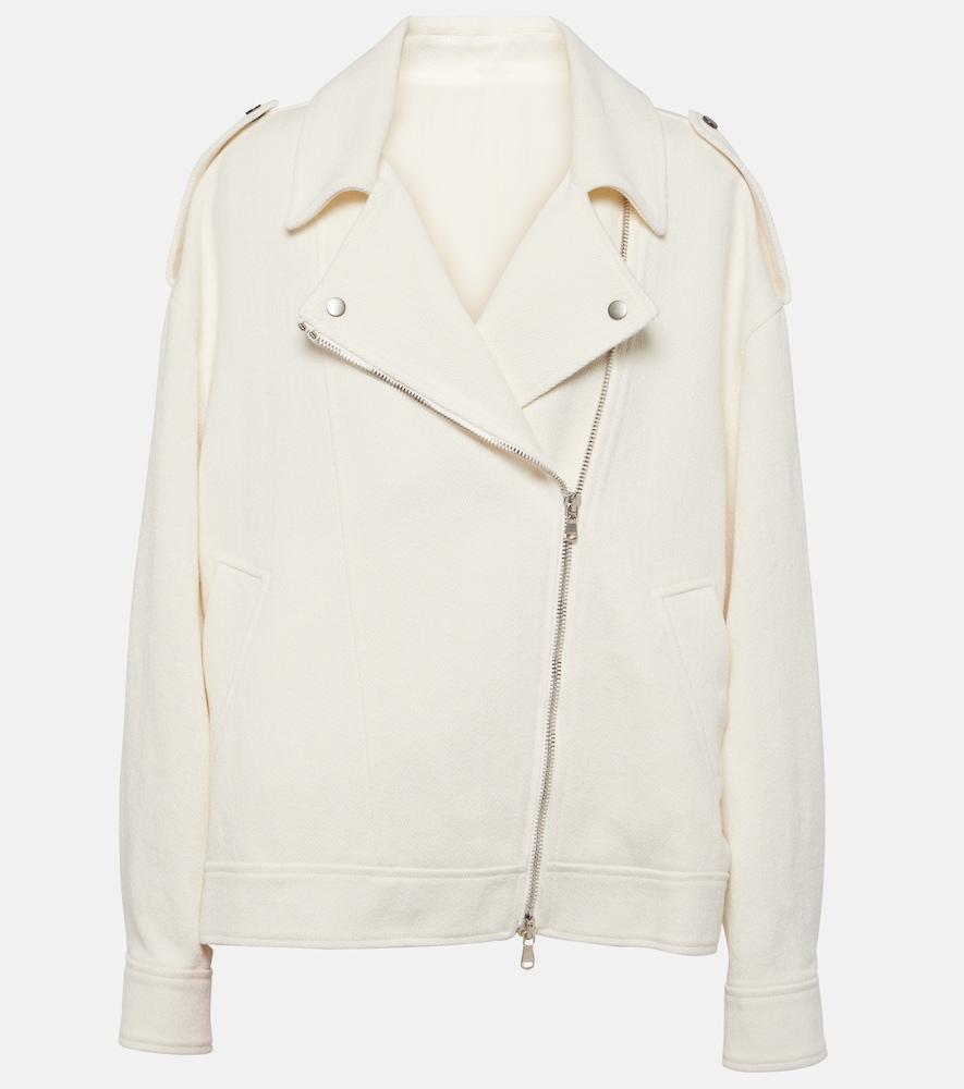 brunello cucinelli cotton and linen biker jacket