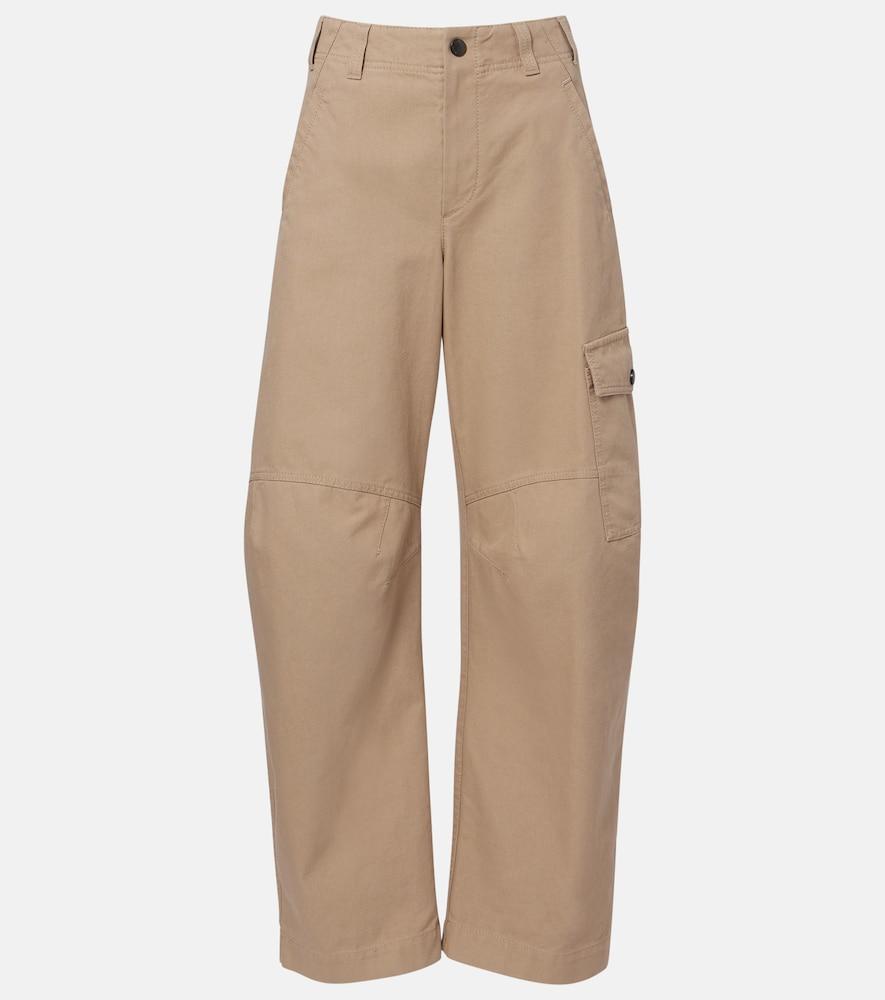 brunello cucinelli cotton barrel-leg pants