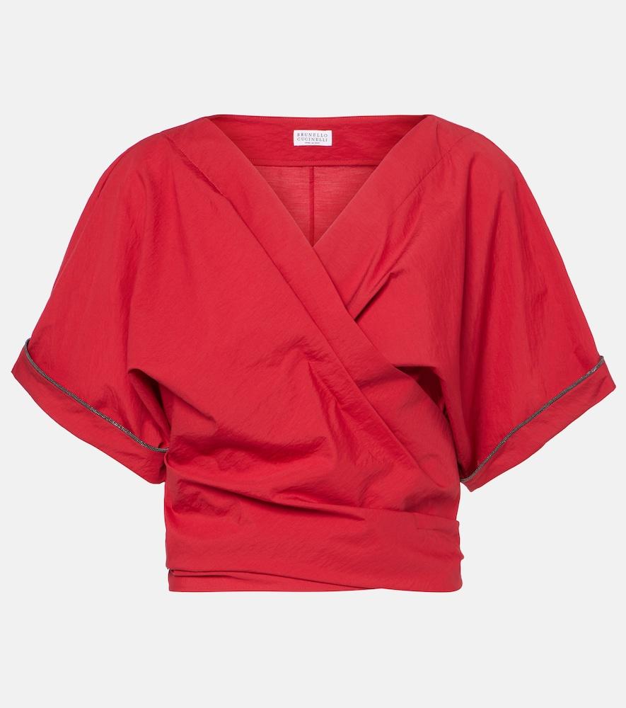 brunello cucinelli cotton-blend blouse