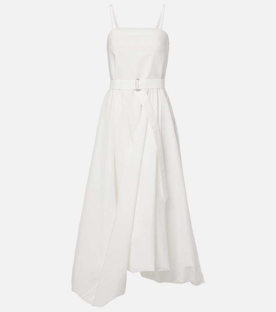 brunello cucinelli cotton-blend midi dress