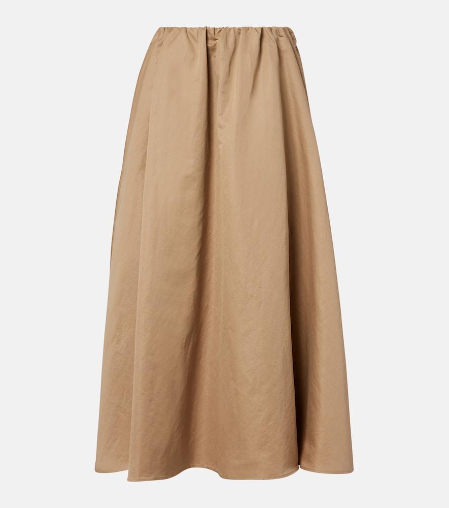 brunello cucinelli cotton-blend midi skirt