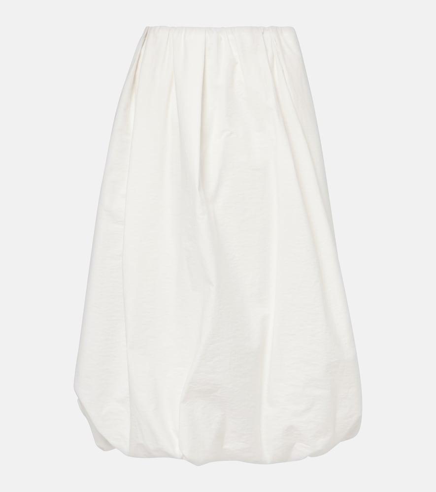 brunello cucinelli cotton-blend midi skirt