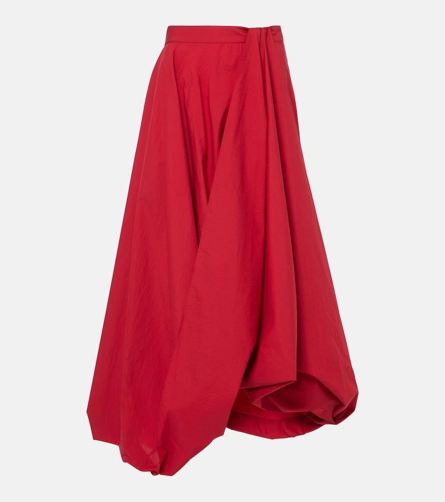 brunello cucinelli cotton-blend midi skirt