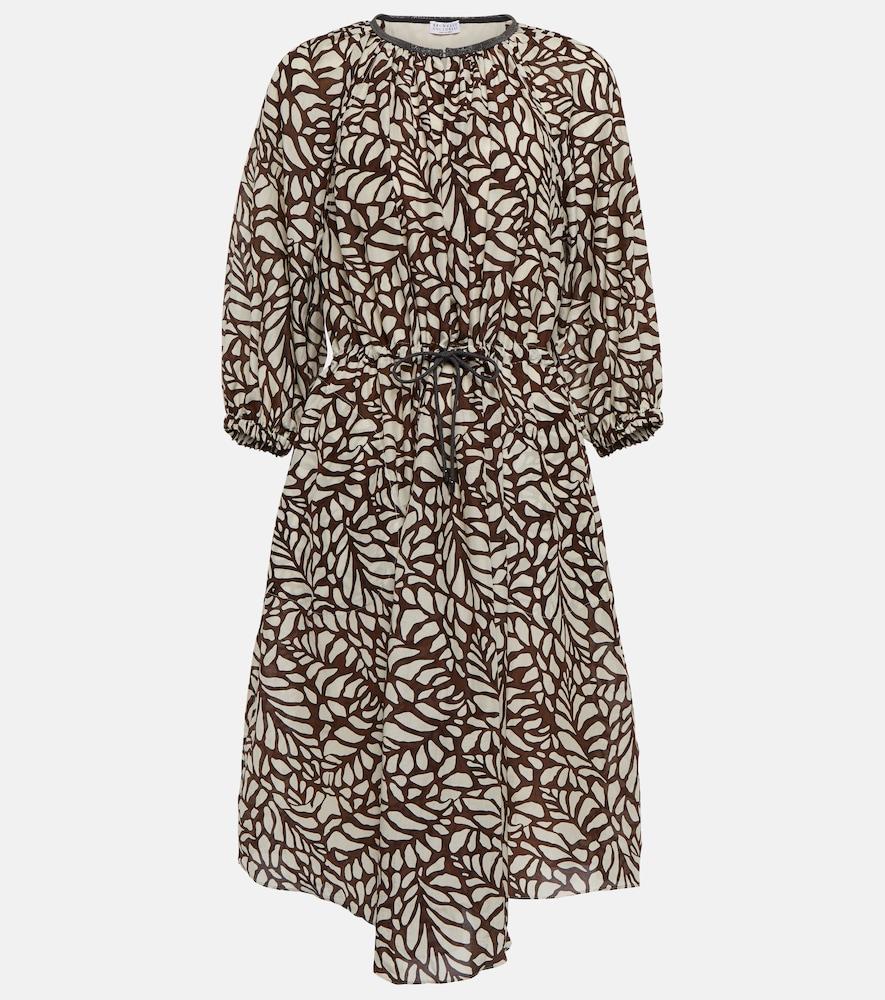 brunello cucinelli cotton-blend minidress