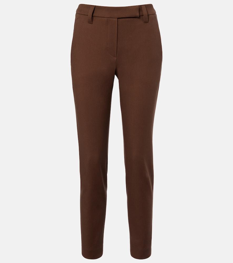 brunello cucinelli cotton-blend slim pants