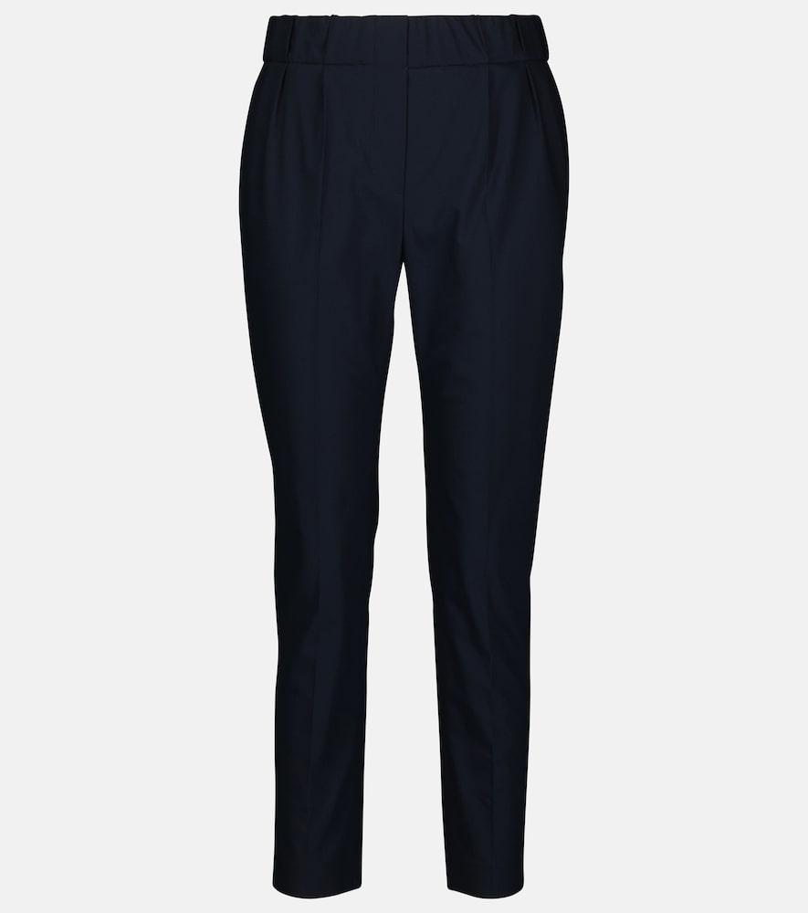 brunello cucinelli cotton-blend tapered pants