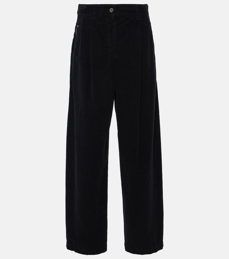 brunello cucinelli cotton-blend velvet straight pants