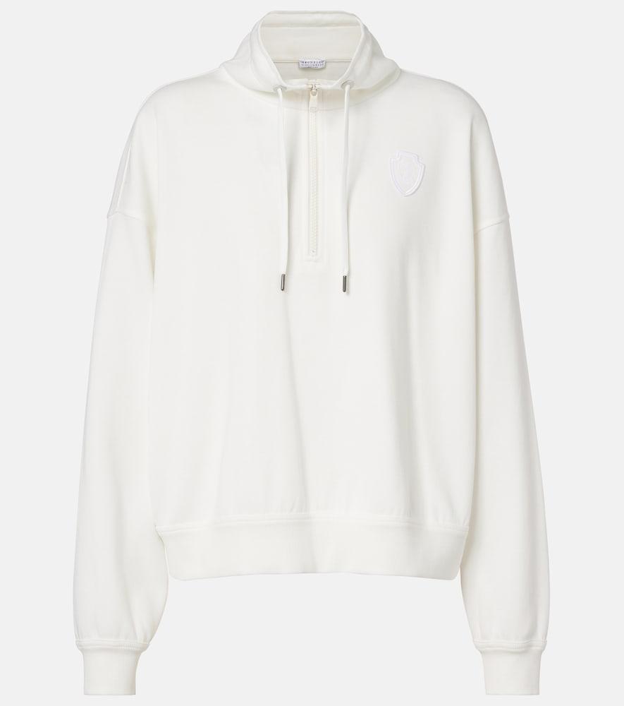 brunello cucinelli cotton-blend zip-up sweatshirt