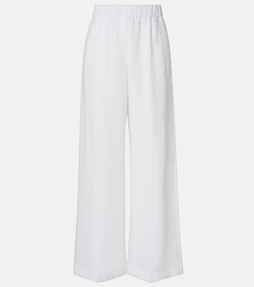 brunello cucinelli cotton wide-leg pants