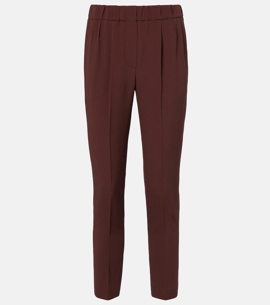 brunello cucinelli crêpe straight pants