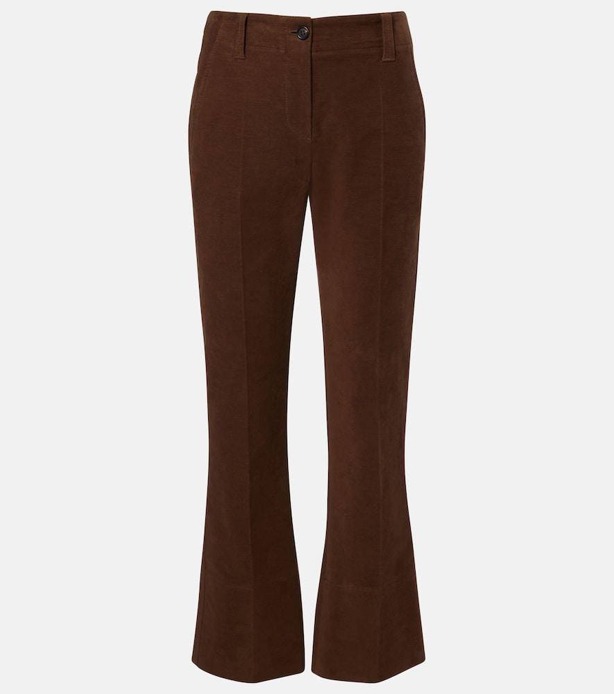 brunello cucinelli cropped cotton flared pants
