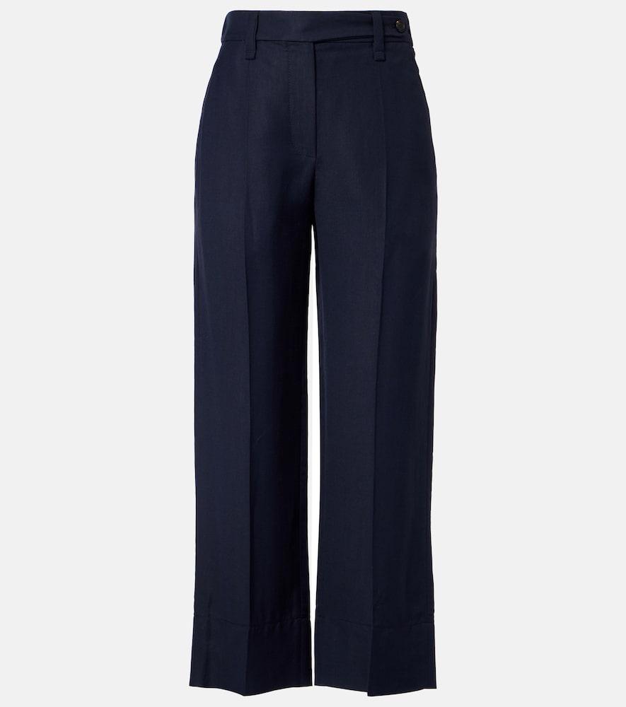 brunello cucinelli cropped wide-leg pants