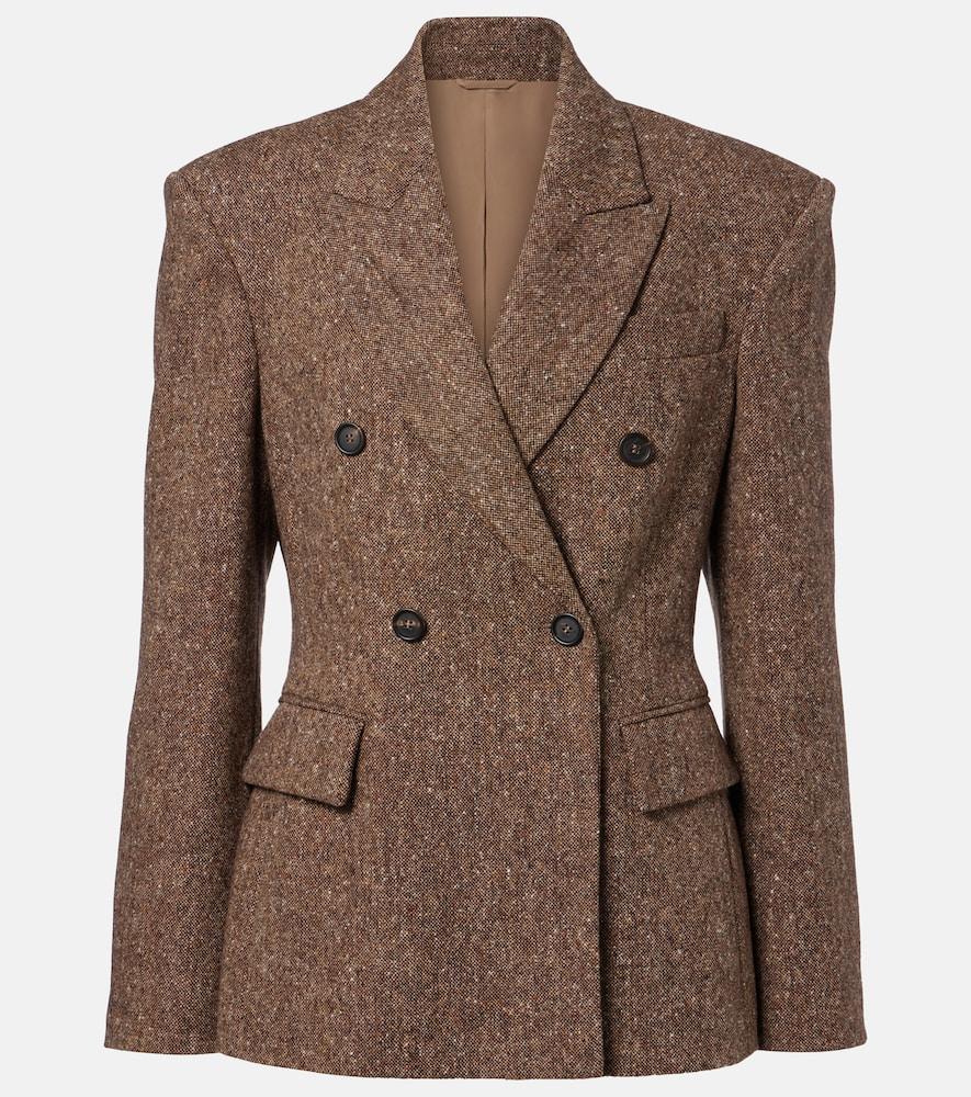 brunello cucinelli double-breasted wool-blend jacket