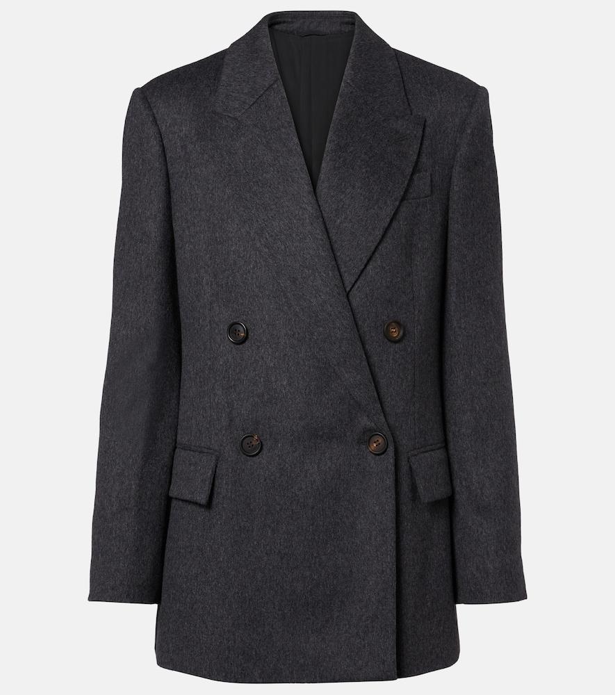 brunello cucinelli double-breasted wool jacket