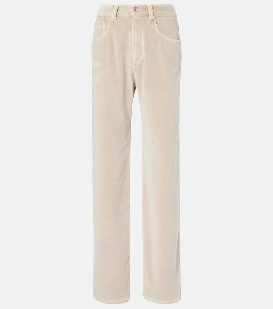 brunello cucinelli dyed cotton wide-leg pants