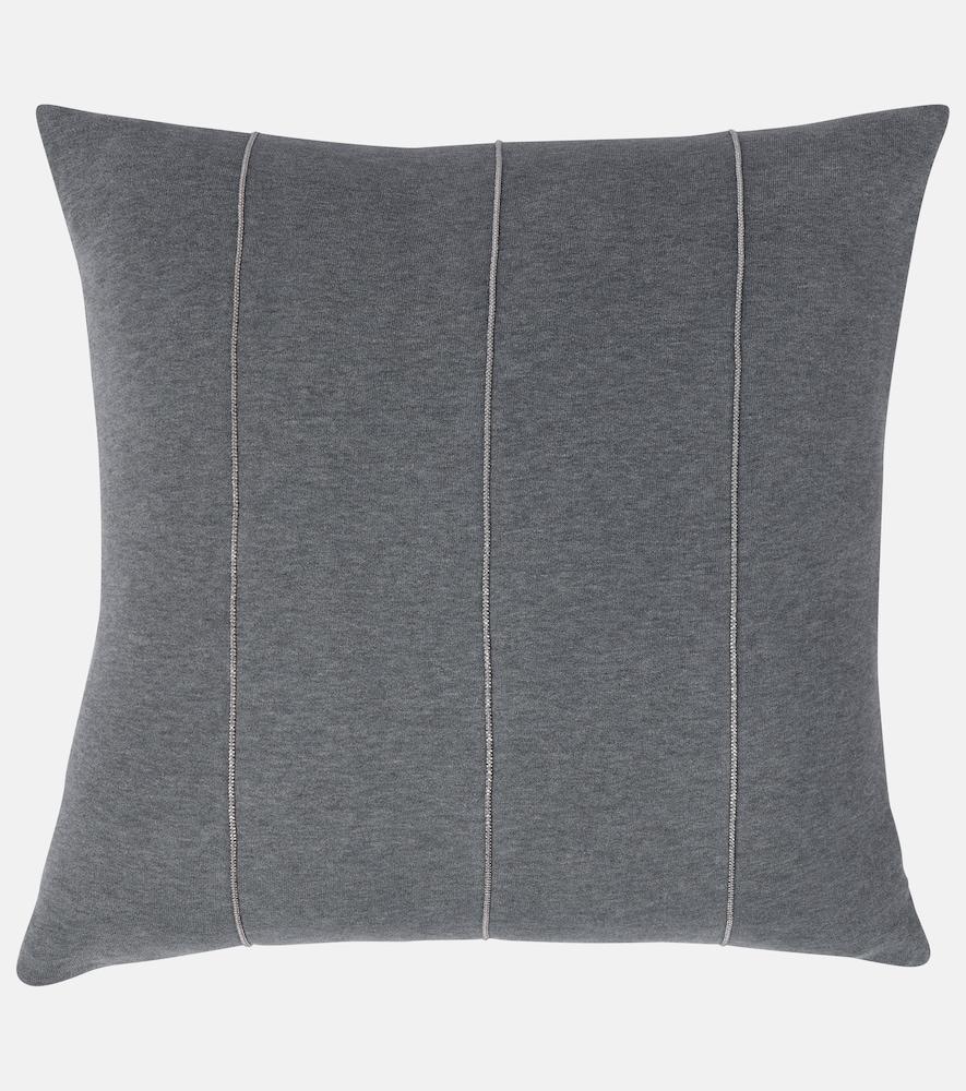 brunello cucinelli embellished cotton cushion