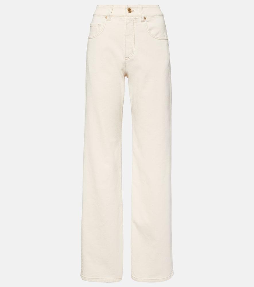 brunello cucinelli garment-dyed wide-leg jeans
