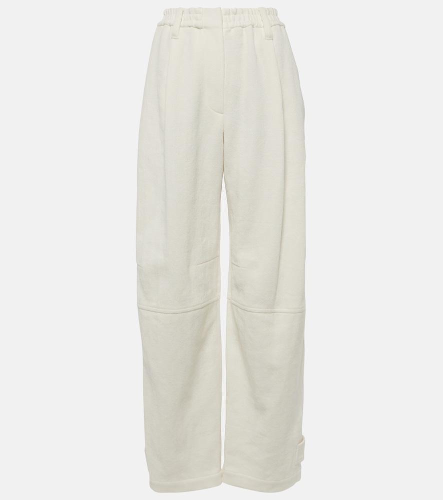 brunello cucinelli herringbone cotton and linen straight pants