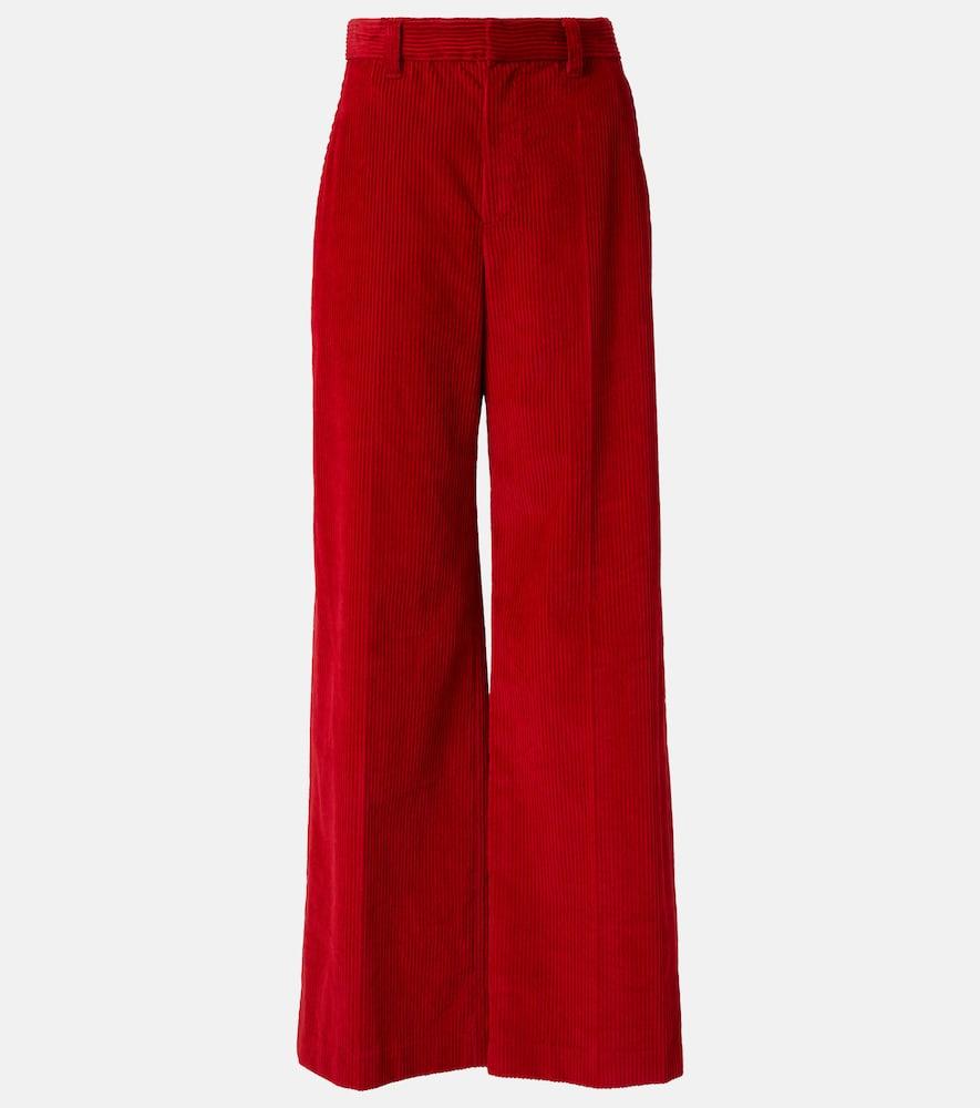 brunello cucinelli high-rise cotton corduroy wide-leg pants
