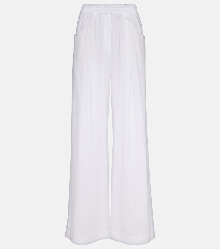 brunello cucinelli high-rise cotton wide-leg pants