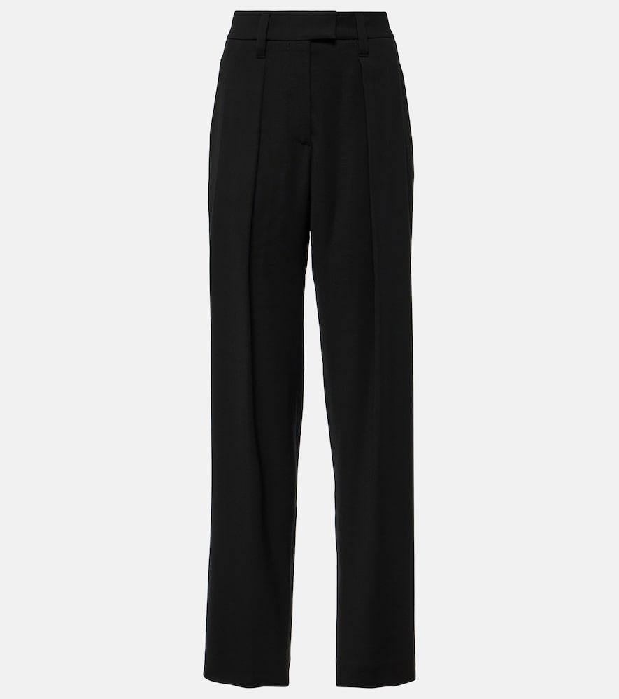 brunello cucinelli high-rise gabardine wide-leg pants