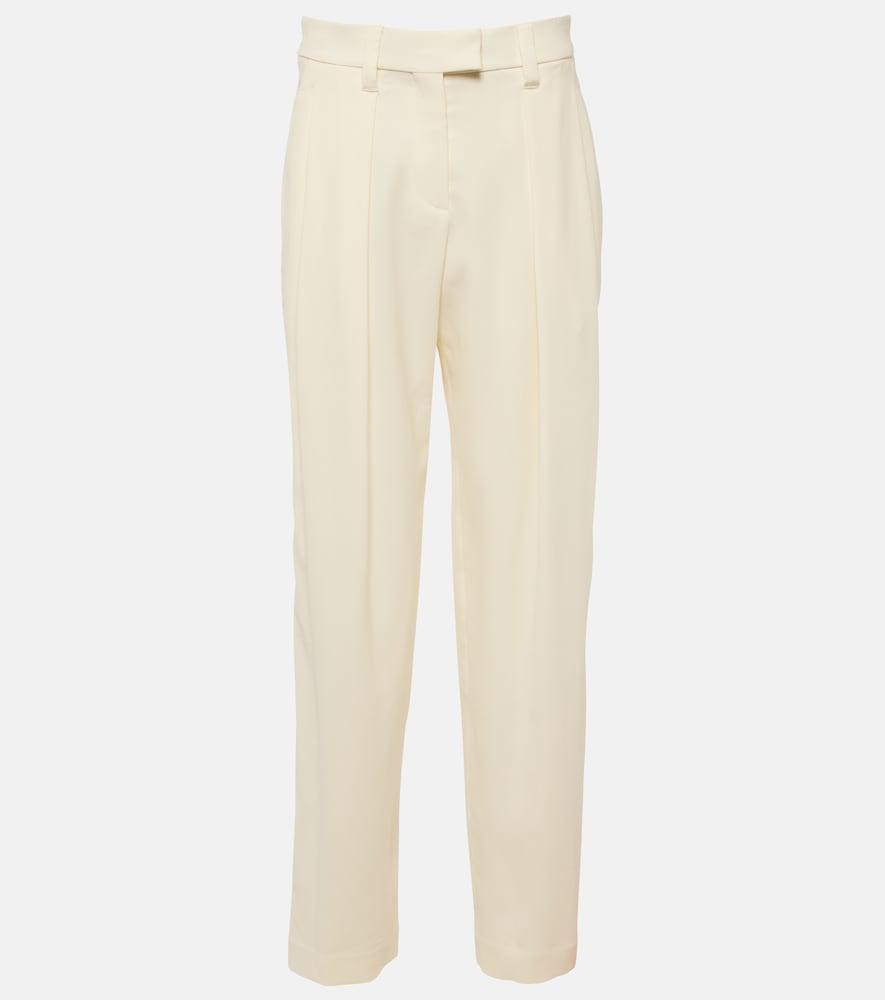 brunello cucinelli high-rise gabardine wide-leg pants