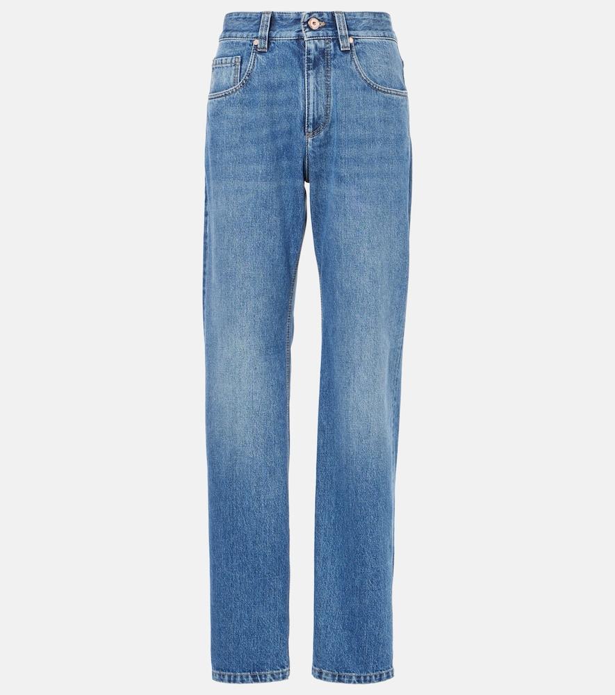 brunello cucinelli high-rise straight jeans