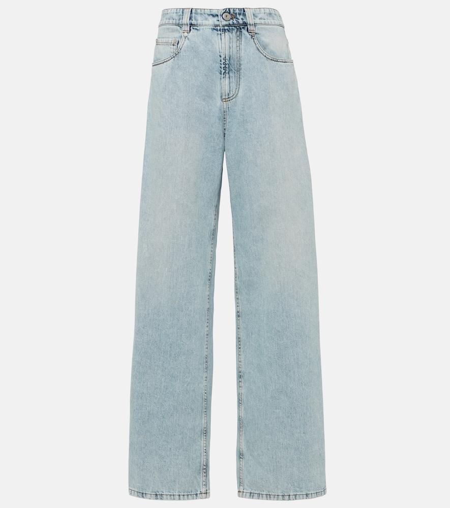 brunello cucinelli high-rise wide-leg jeans