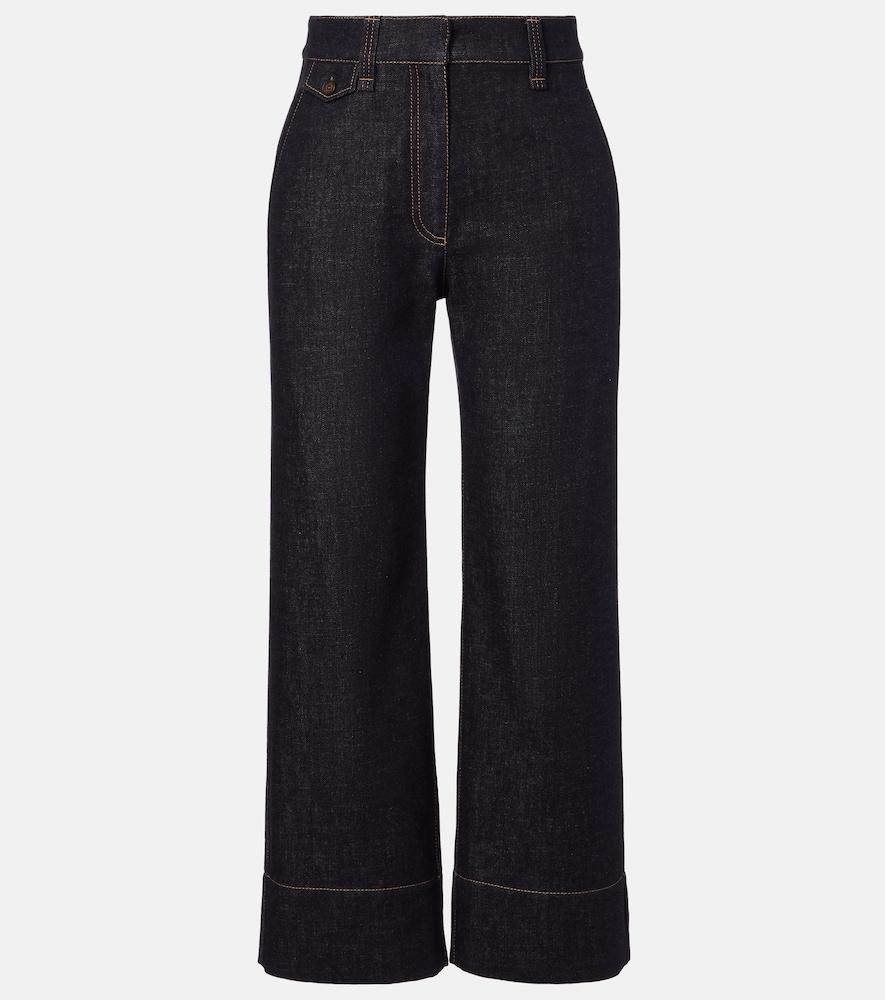 brunello cucinelli high-rise wide-leg jeans