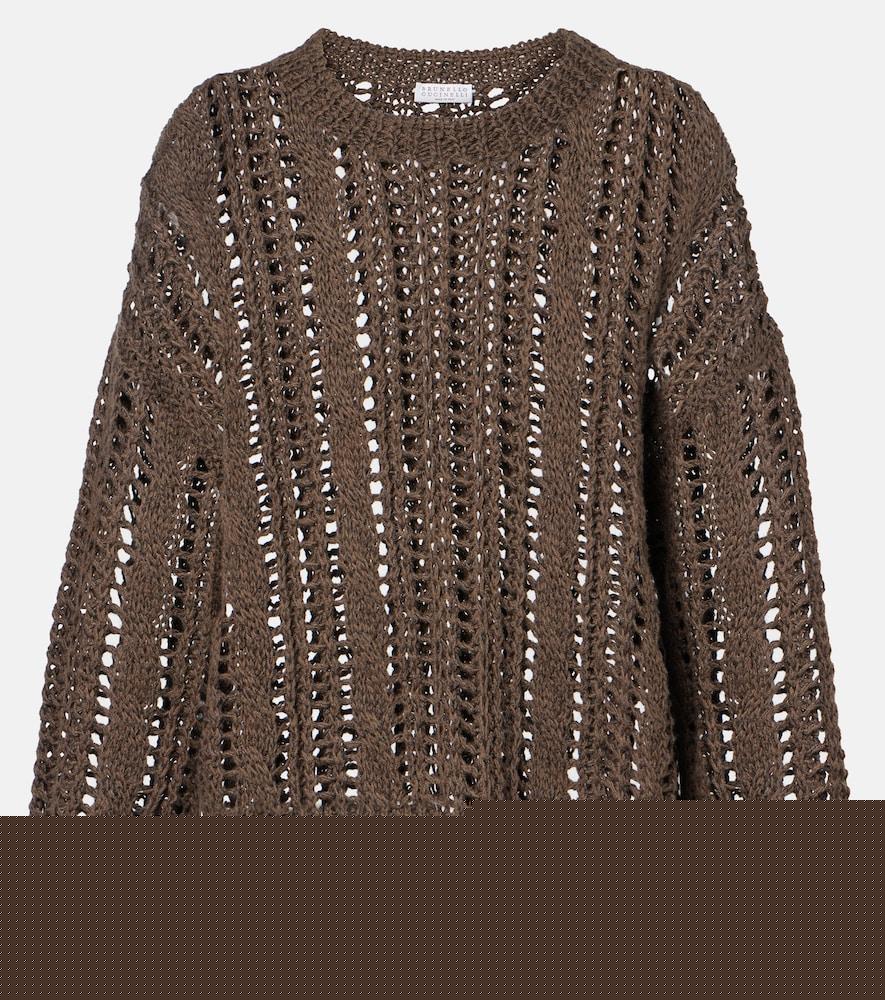 brunello cucinelli jute and cotton-blend sweater