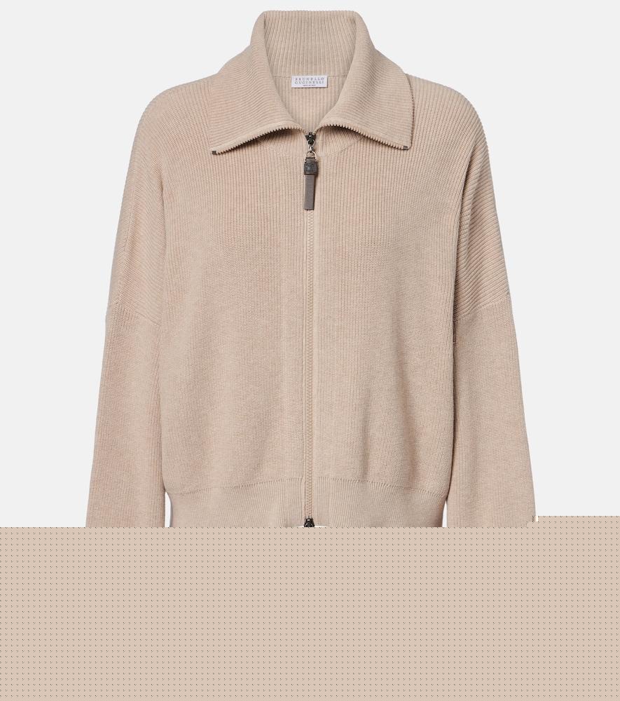 brunello cucinelli knitted cotton blouson jacket