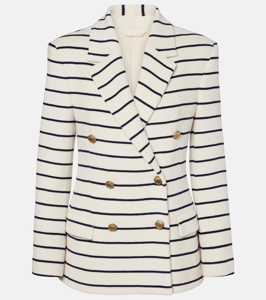 brunello cucinelli knitted striped cotton blazer