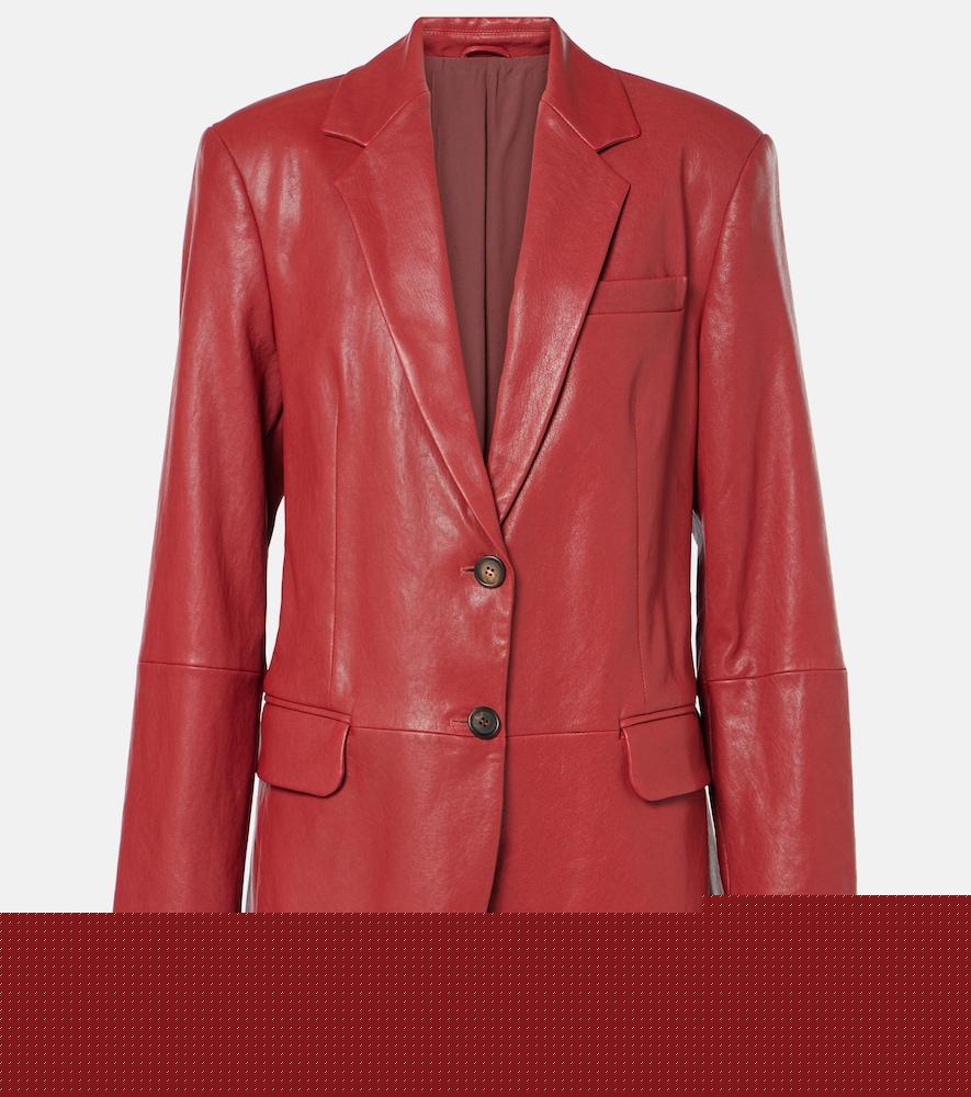 brunello cucinelli leather blazer