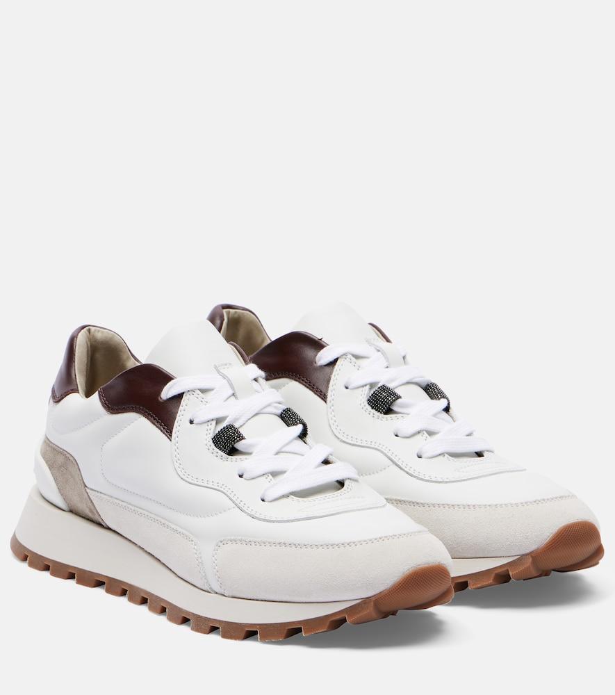 brunello cucinelli leather sneakers