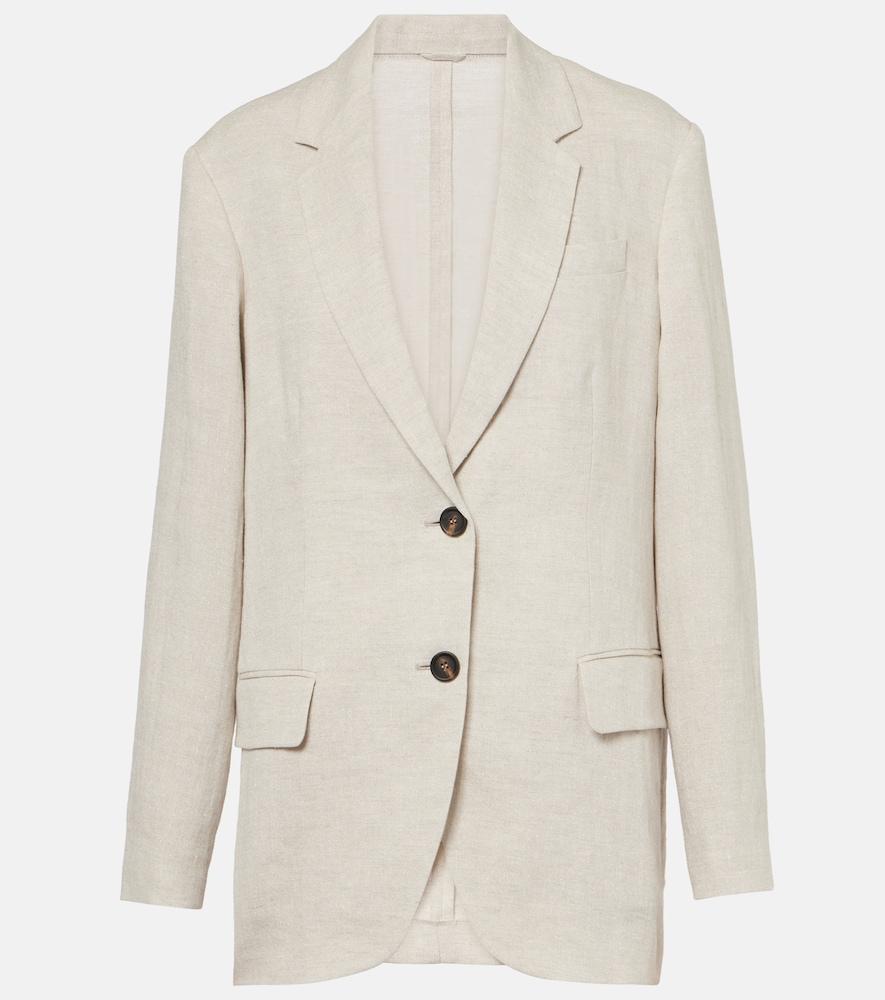 brunello cucinelli linen-blend blazer