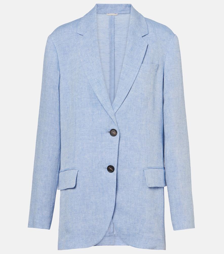 brunello cucinelli linen-blend blazer