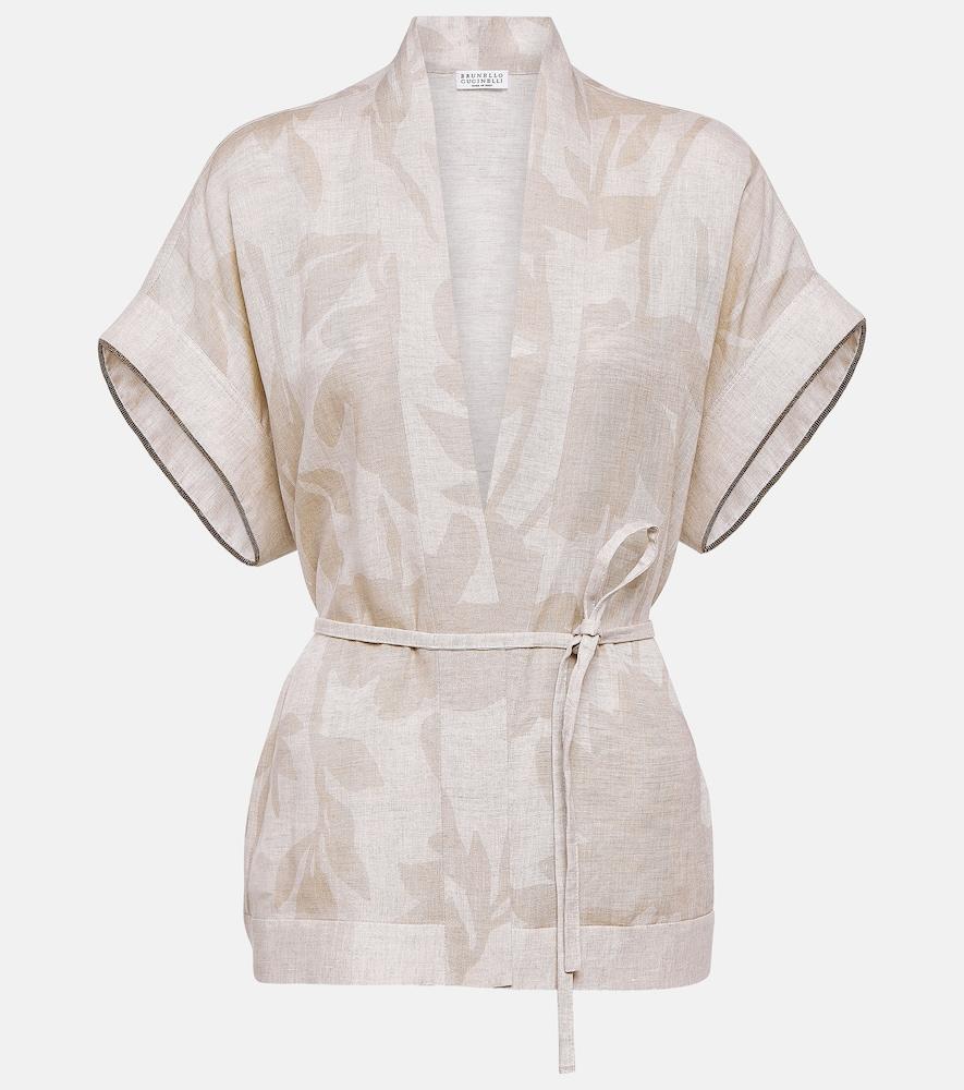brunello cucinelli linen top