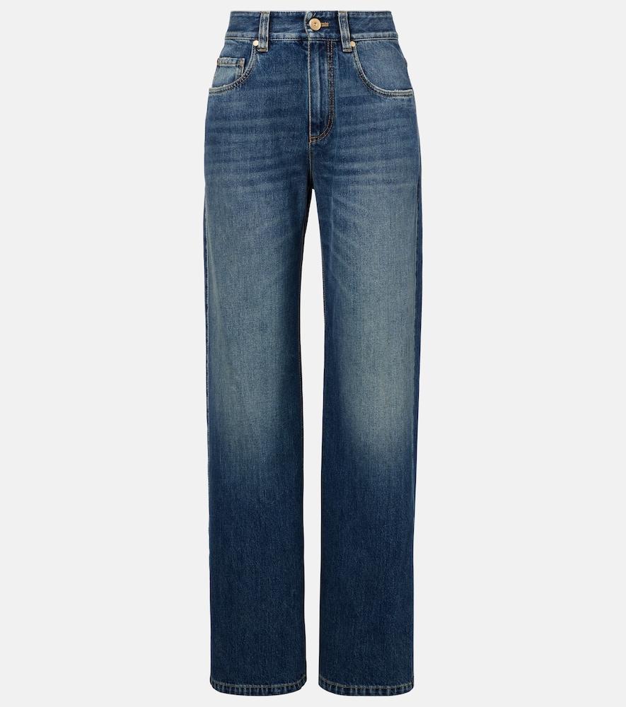 brunello cucinelli low-rise straight jeans
