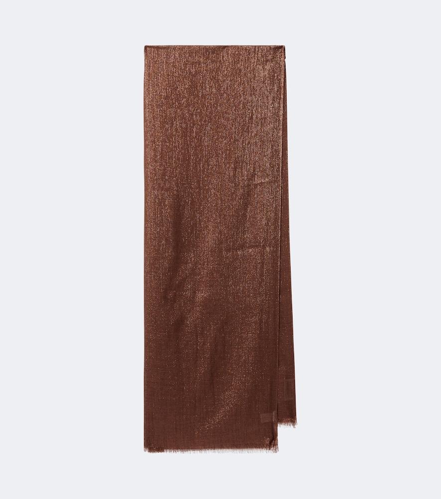 brunello cucinelli lurex cashmere and silk-blend scarf