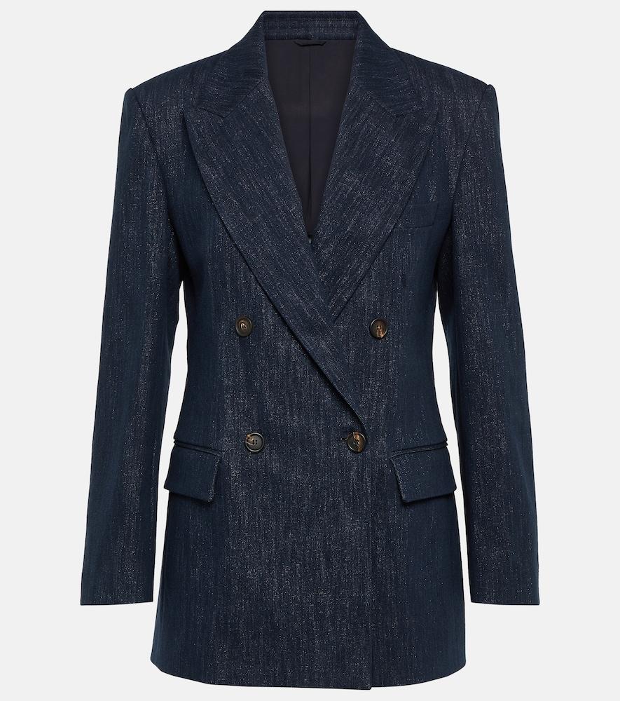 brunello cucinelli metallic cotton-blend blazer