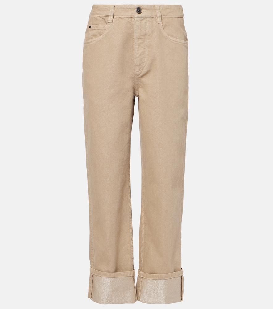 brunello cucinelli mid-rise straight jeans