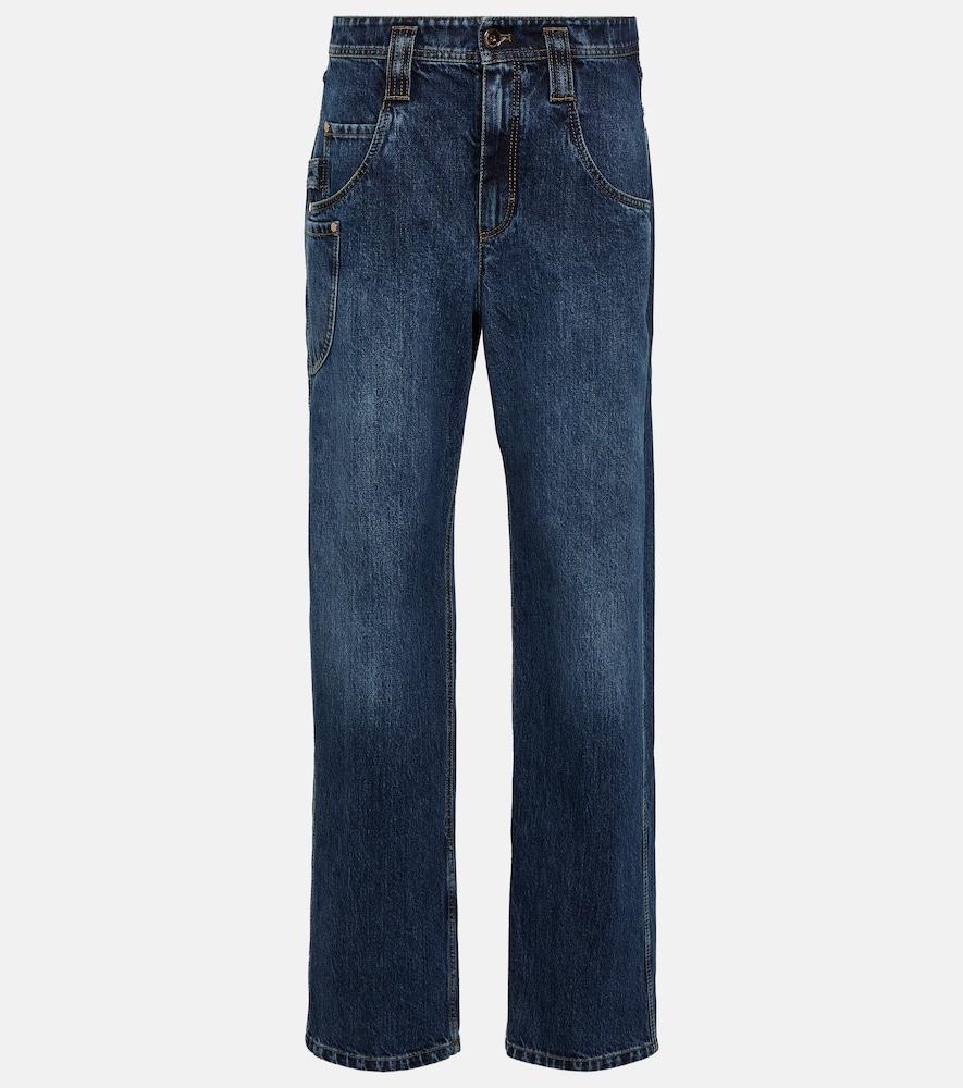 brunello cucinelli mid-rise wide-leg jeans