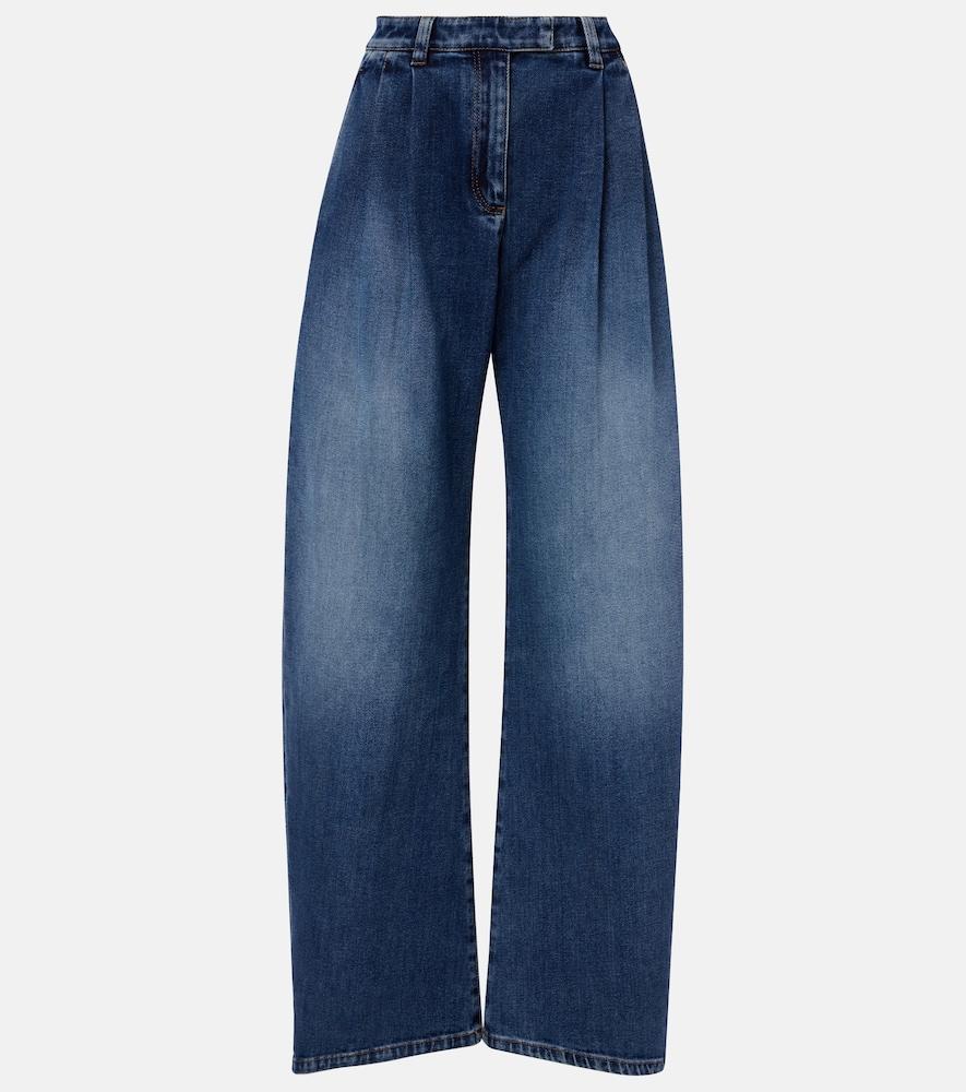 brunello cucinelli mid-rise wide-leg jeans
