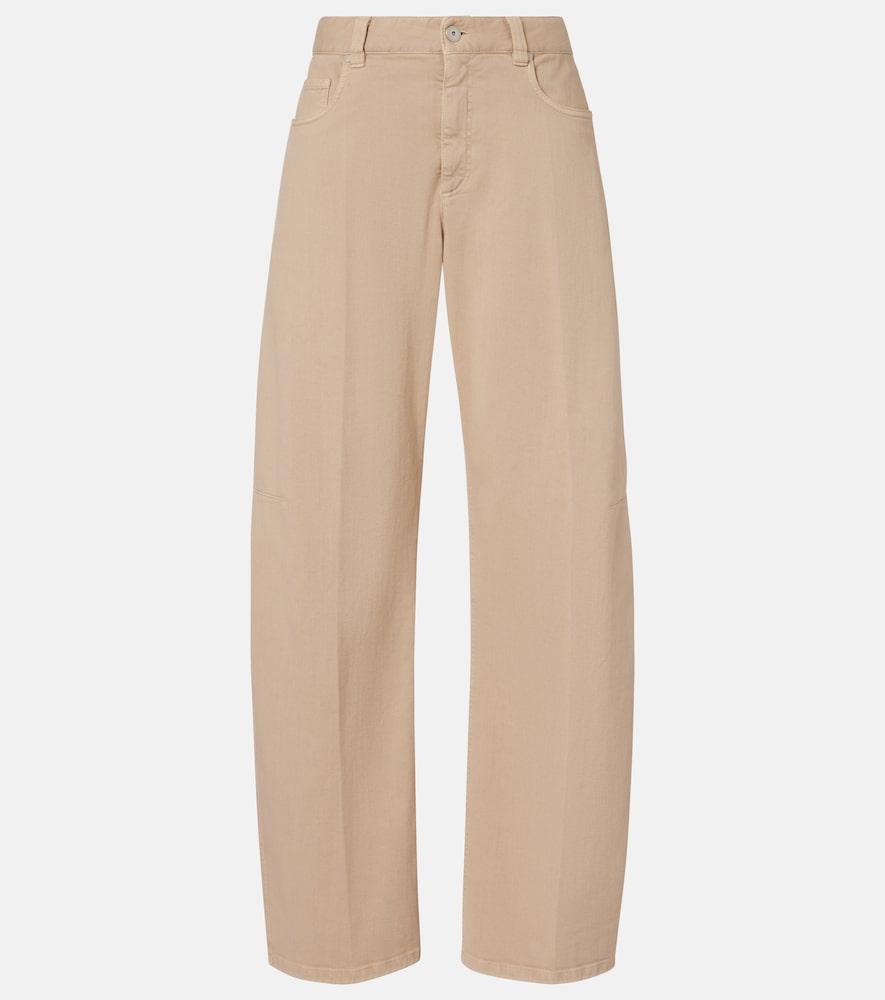 brunello cucinelli mid-rise wide-leg jeans