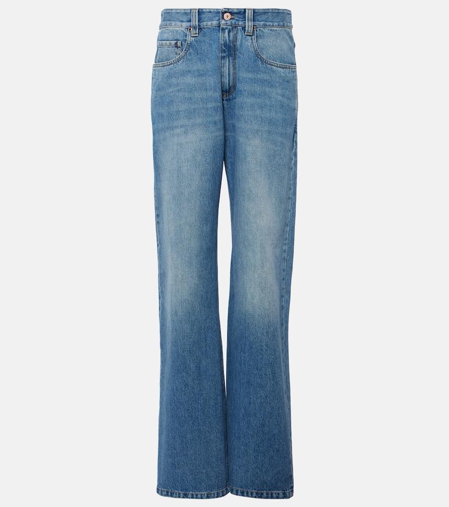 brunello cucinelli mid-rise wide-leg jeans