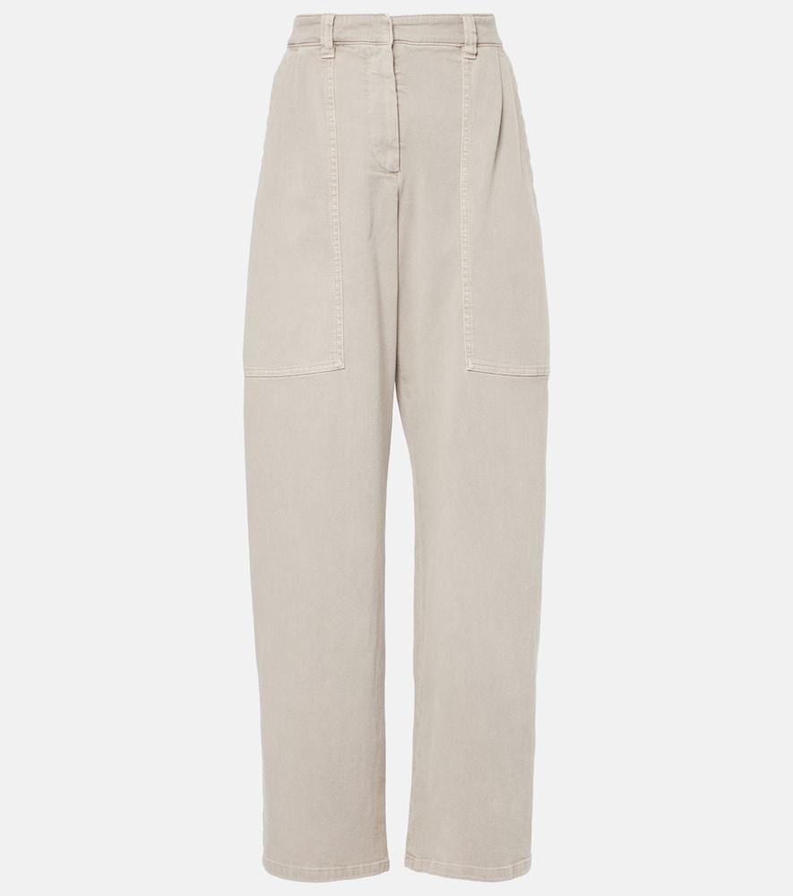 brunello cucinelli mid-rise wide-leg jeans