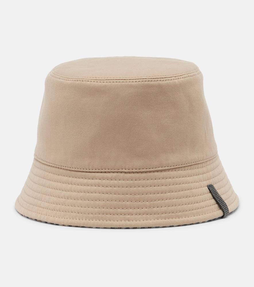 brunello cucinelli monili cotton and linen bucket hat