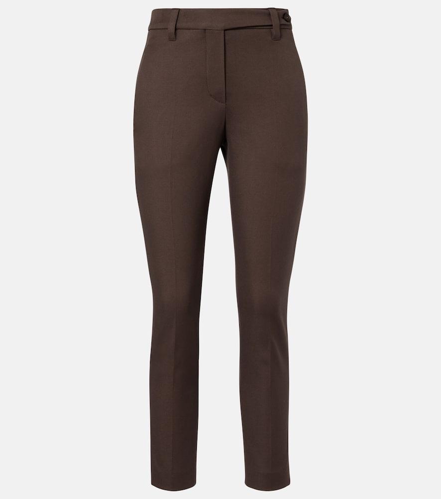 brunello cucinelli monili cotton-blend slim pants