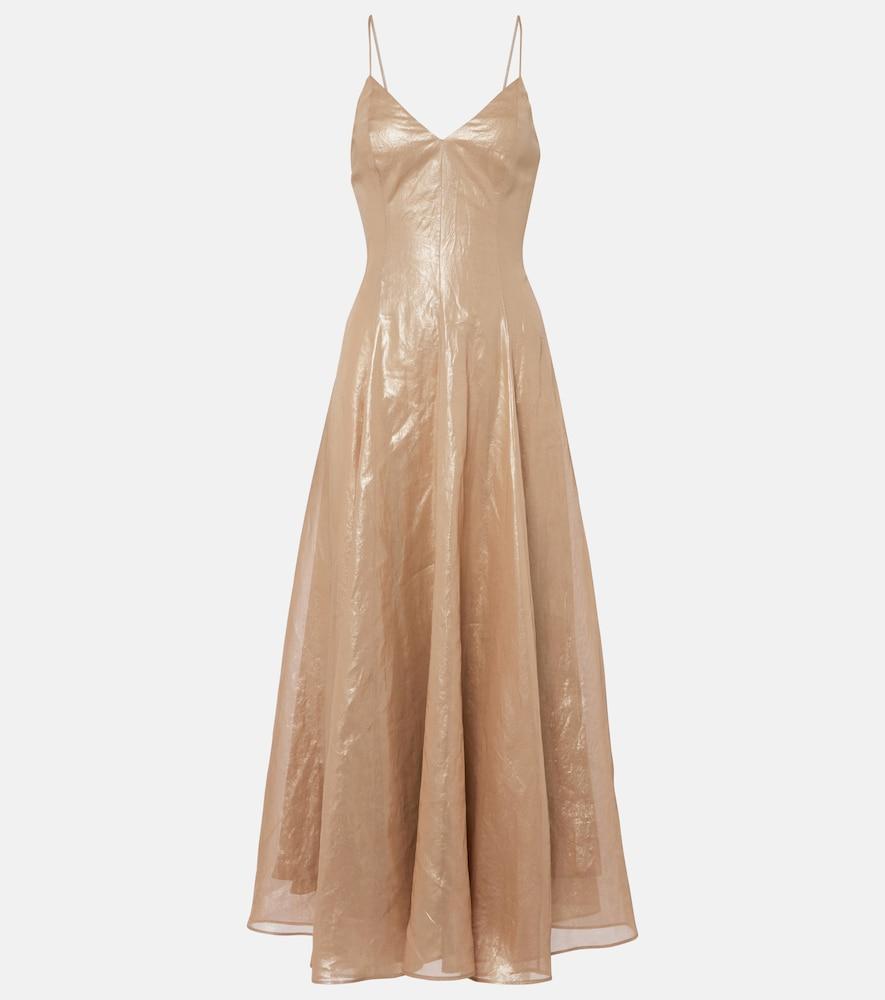 brunello cucinelli monili cotton maxi dress